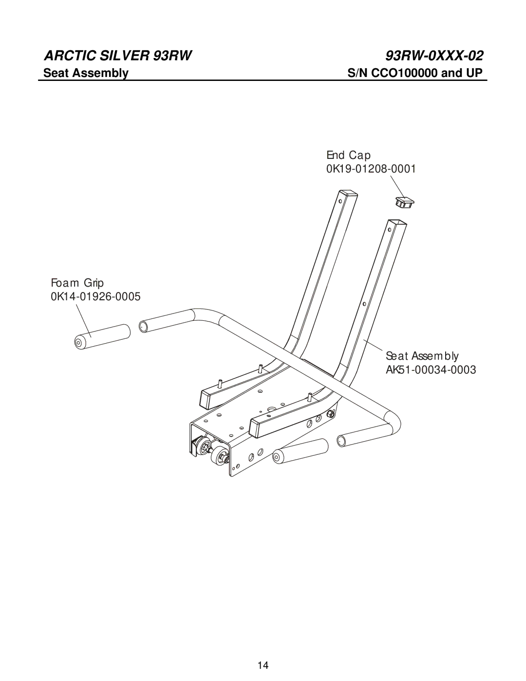 Life Fitness 93RW manual Seat Assembly 