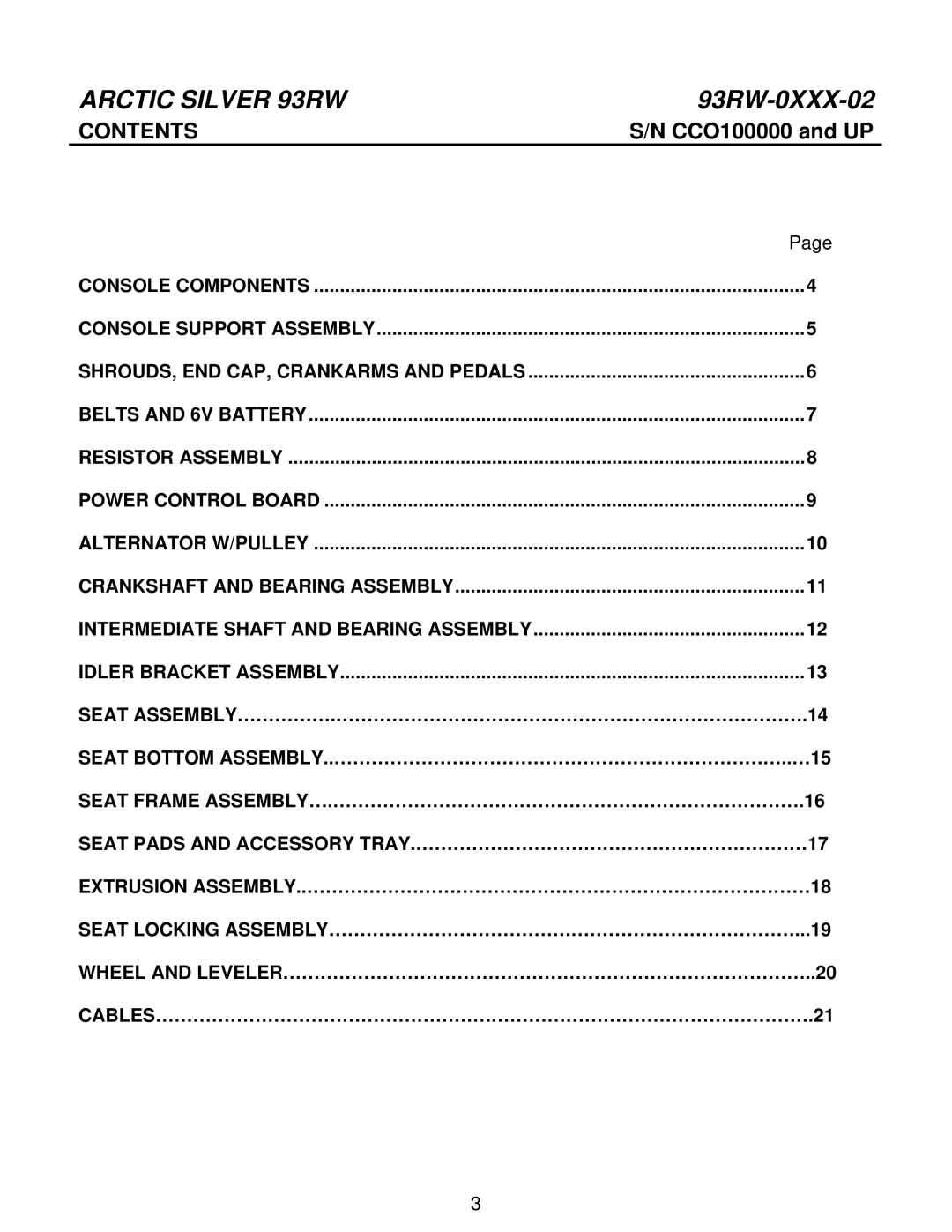 Life Fitness 93RW manual Contents 