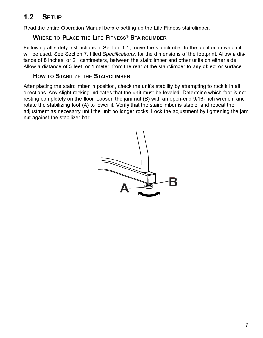 Life Fitness 90S, 93S specifications Setup 