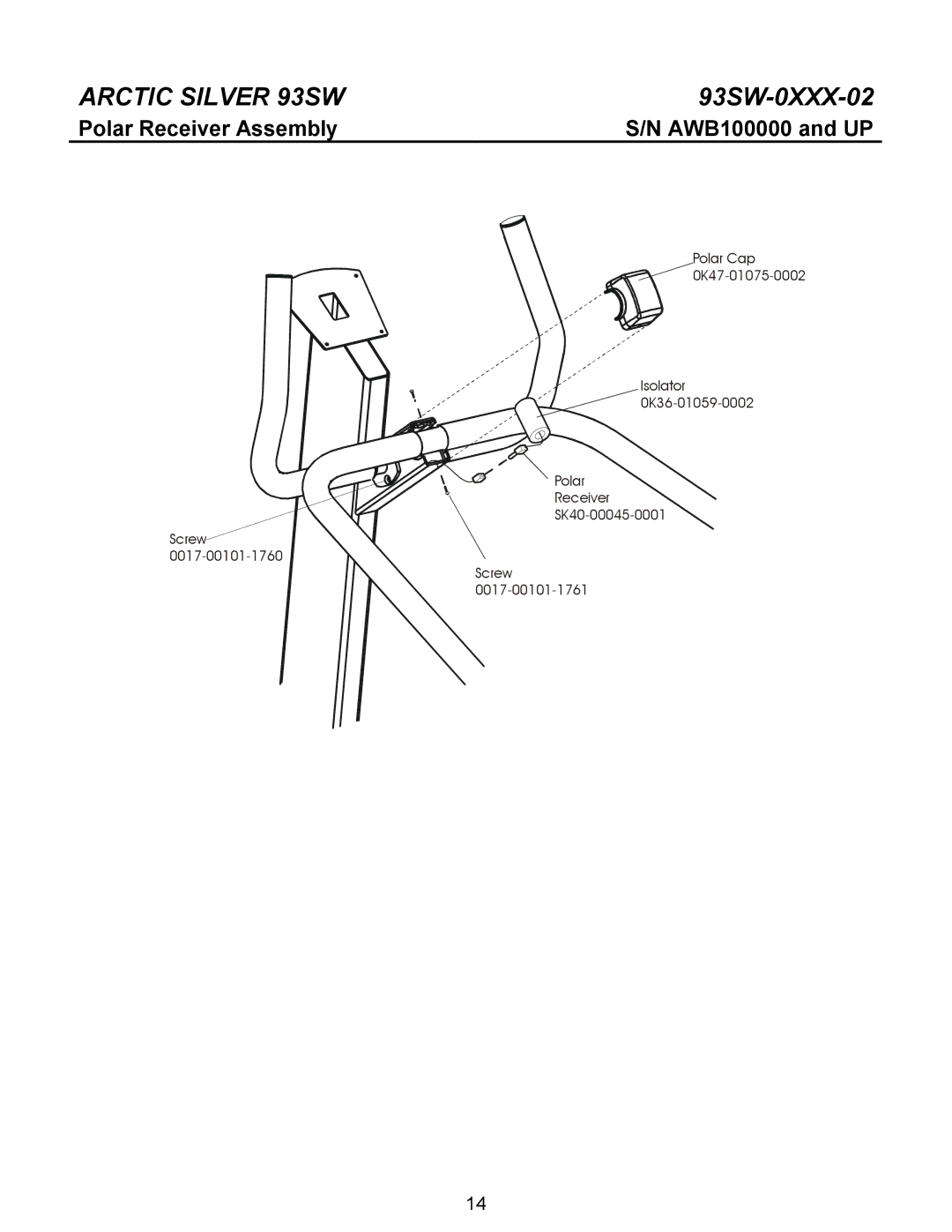 Life Fitness 93SW manual Polar Receiver Assembly 