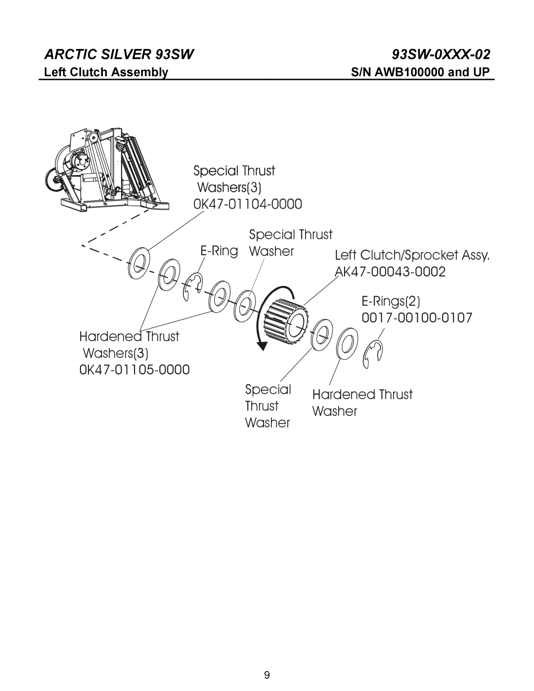 Life Fitness 93SW manual Left Clutch Assembly 