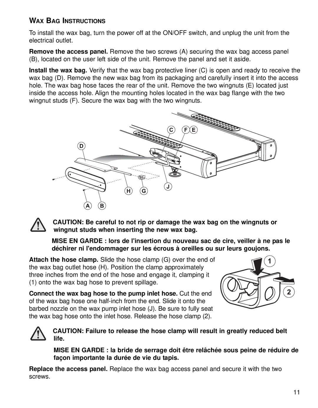 Life Fitness 93T operation manual WAX BAG Instructions 