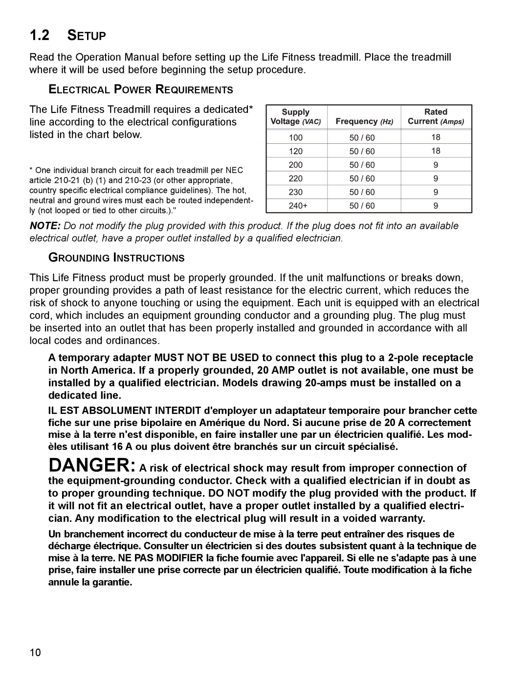 Life Fitness 93T operation manual Setup 