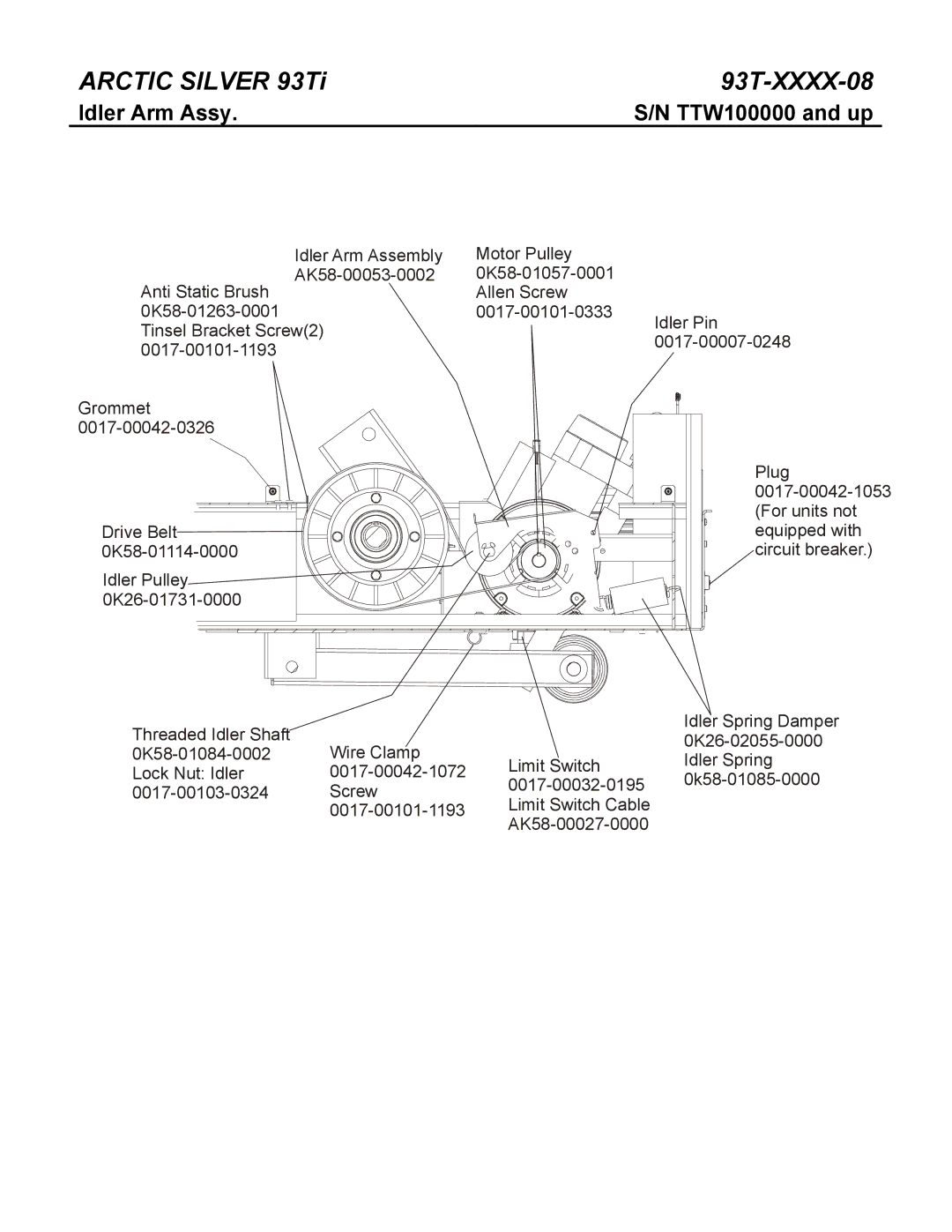 Life Fitness 93Ti manual Idler Arm Assy 