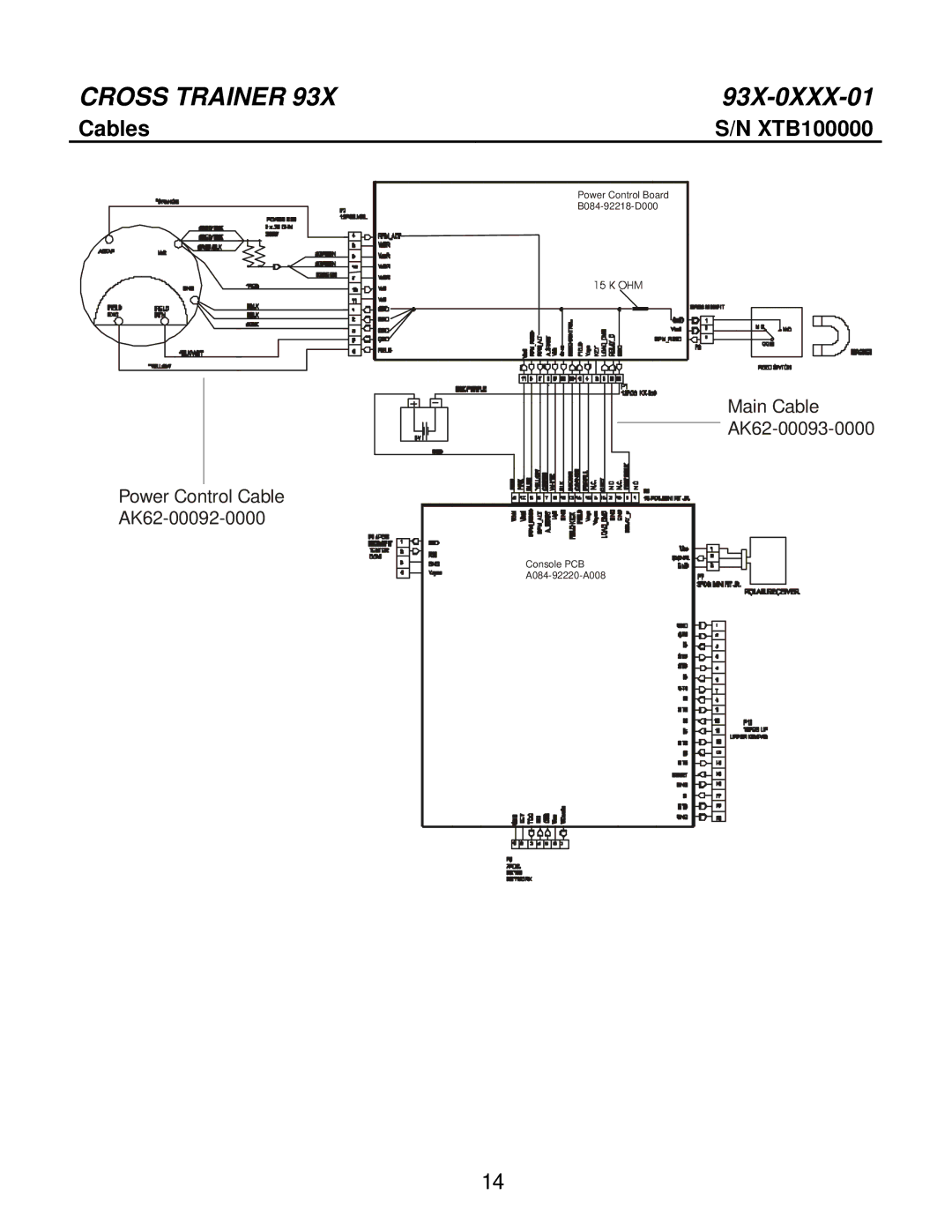 Life Fitness 93X-0XXX-01 manual Cables 