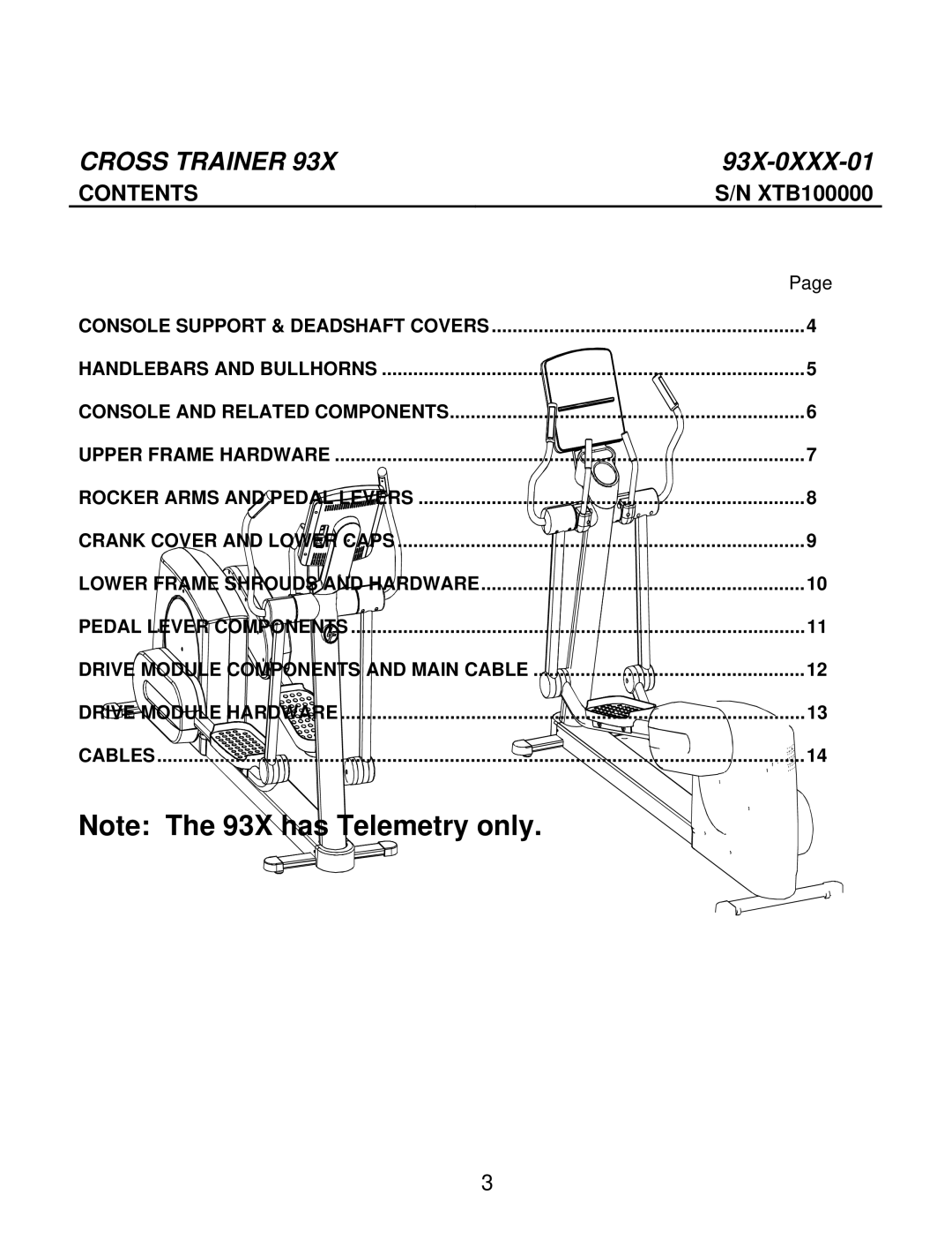 Life Fitness 93X-0XXX-01 manual Contents 