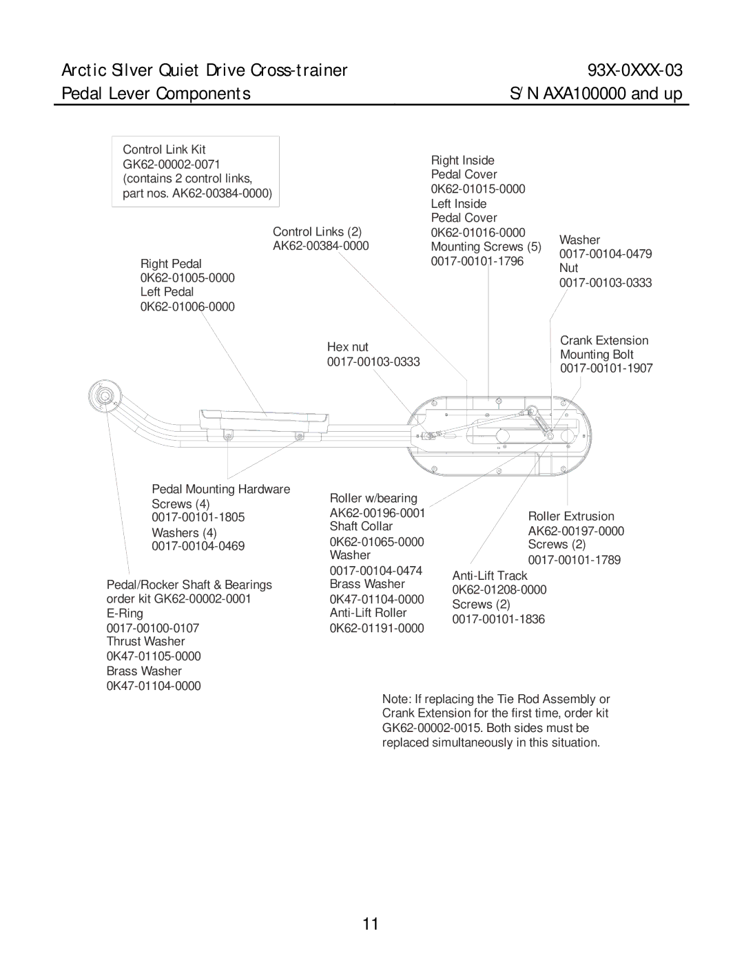 Life Fitness 93X-0XXX-03 manual Left Inside 