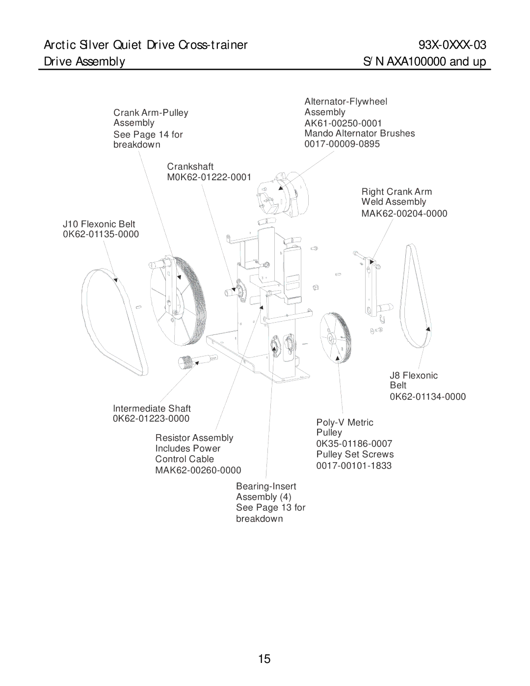 Life Fitness 93X-0XXX-03 manual Alternator-Flywheel 