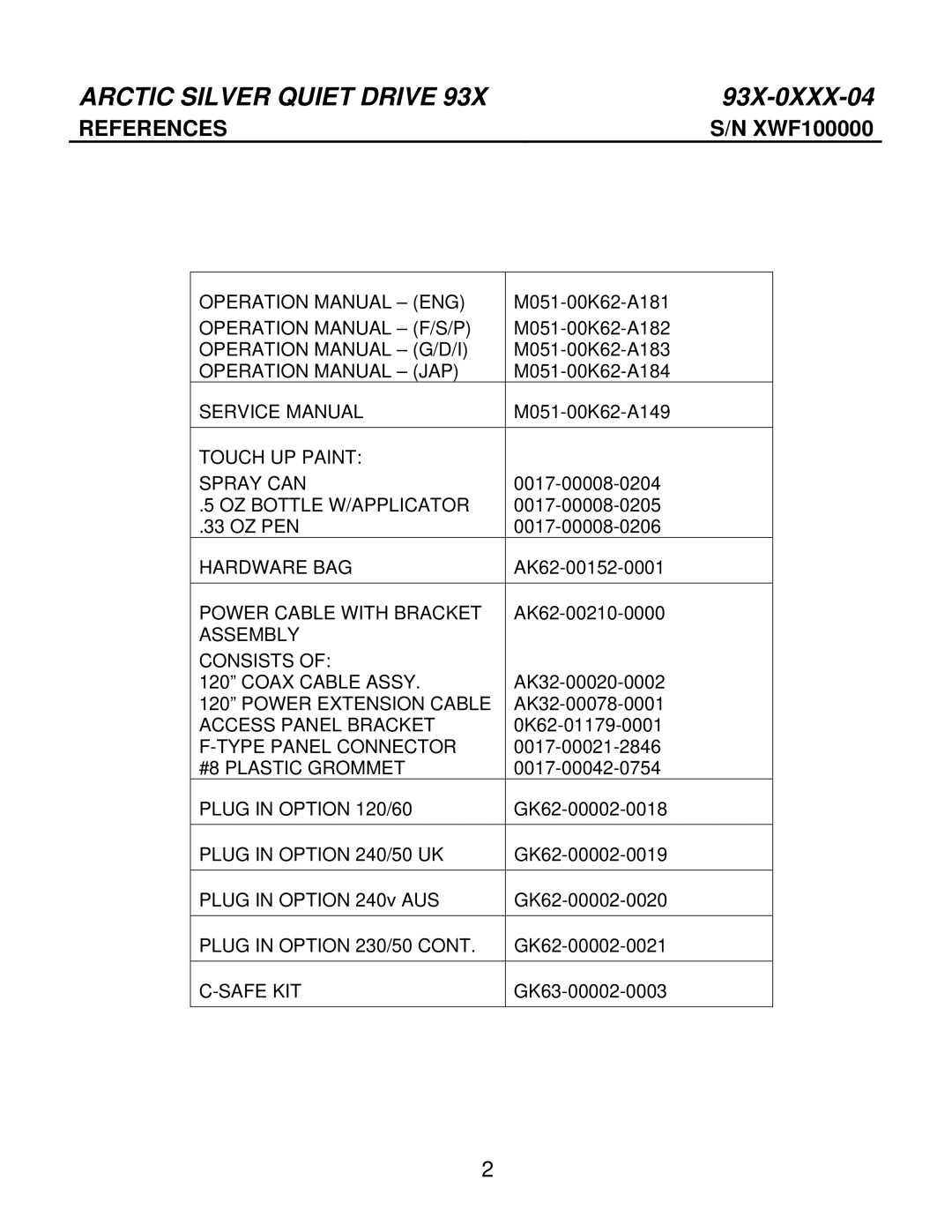 Life Fitness 93X-0XXX-04 manual Arctic Silver Quiet Drive 