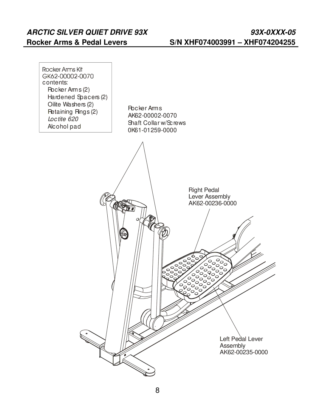 Life Fitness 93X-0XXX-05 manual Rocker Arms & Pedal Levers 