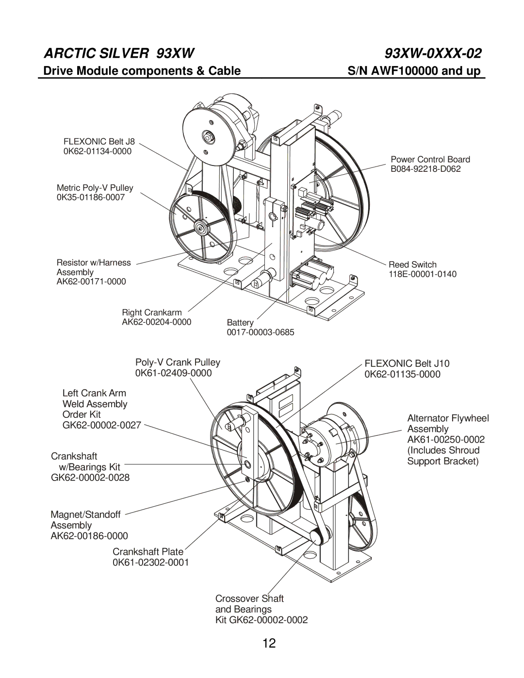 Life Fitness 93XW-0XXX-02 manual Drive Module components & Cable 