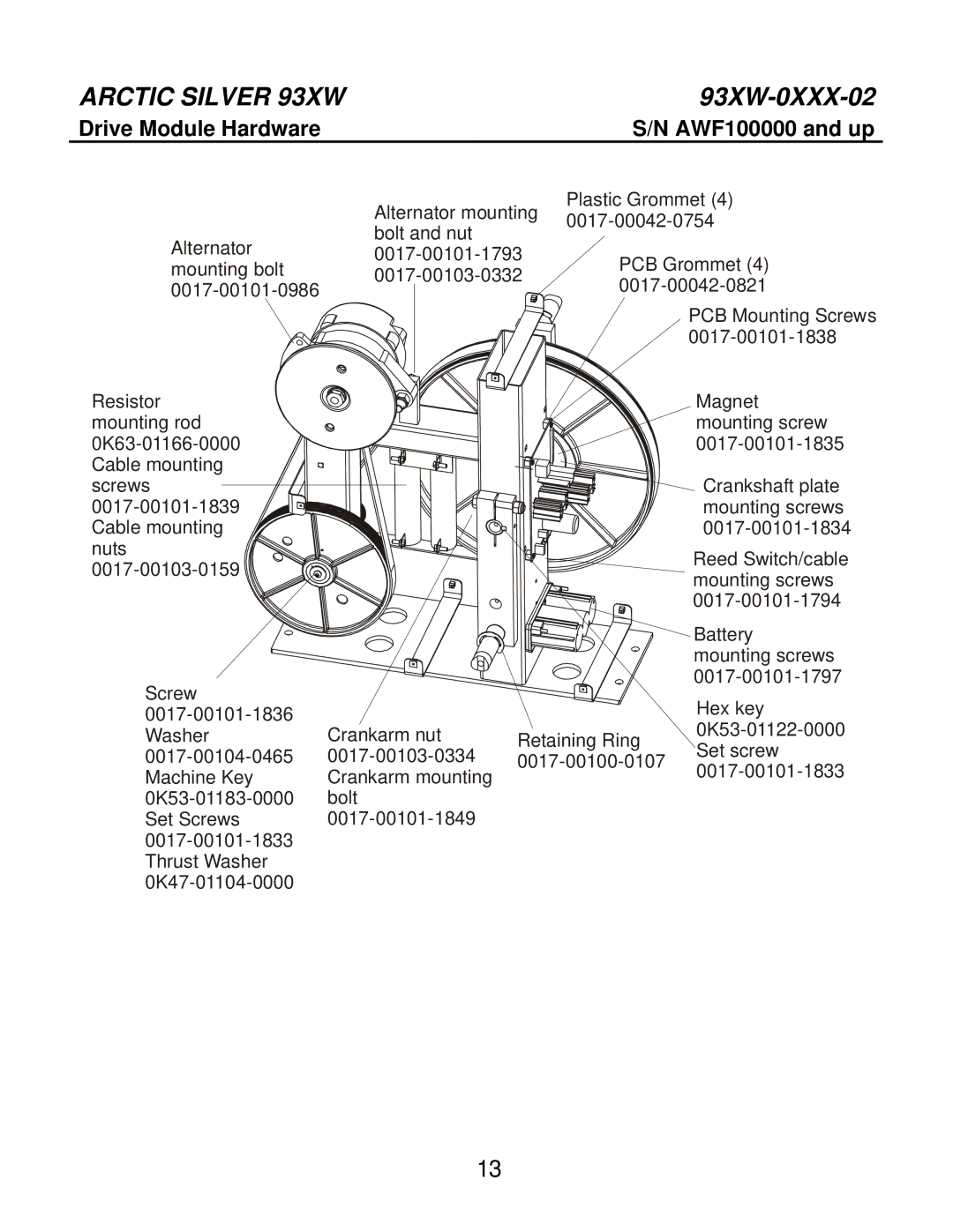 Life Fitness 93XW-0XXX-02 manual Drive Module Hardware 