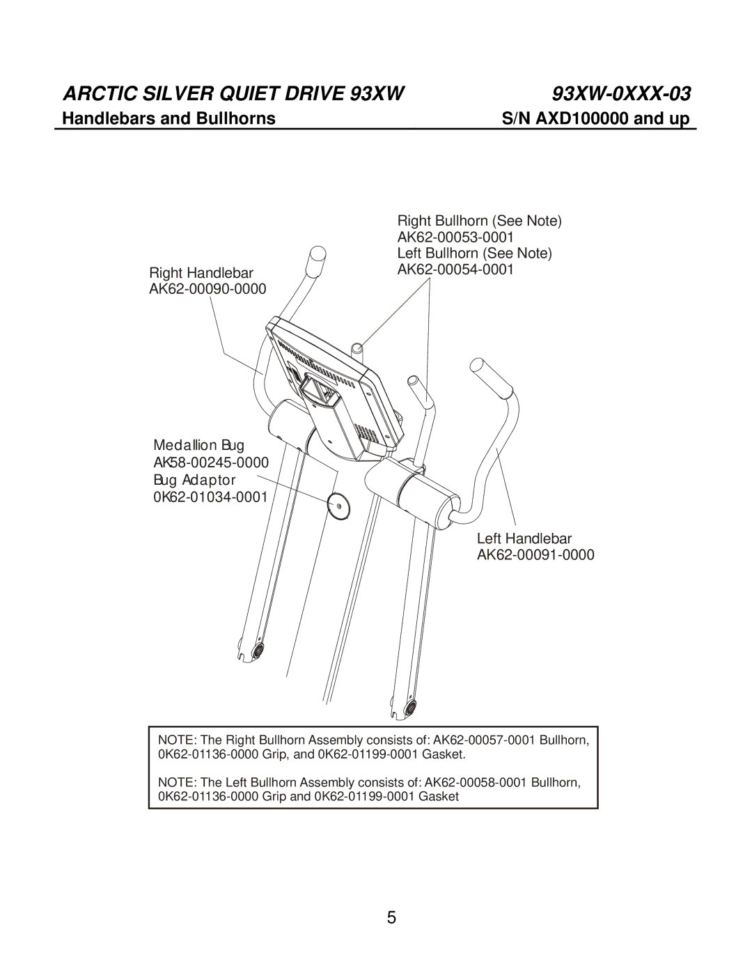 Life Fitness 93XW-0XXX-03 manual Handlebars and Bullhorns 