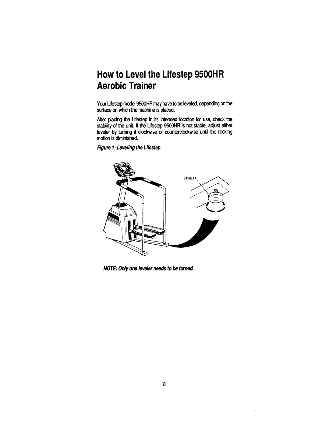 Life Fitness 9500 manual 