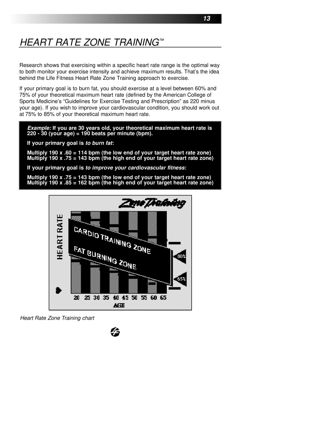 Life Fitness 9500HR manual Heart Rate Zone Training 