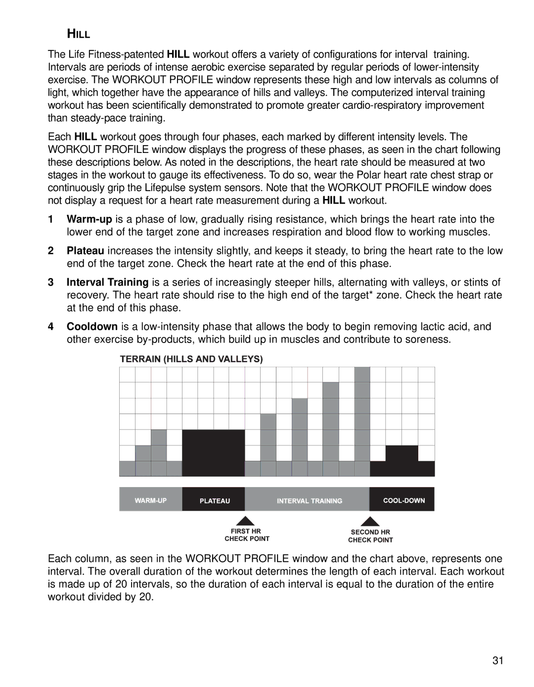 Life Fitness 95CE operation manual Hill 