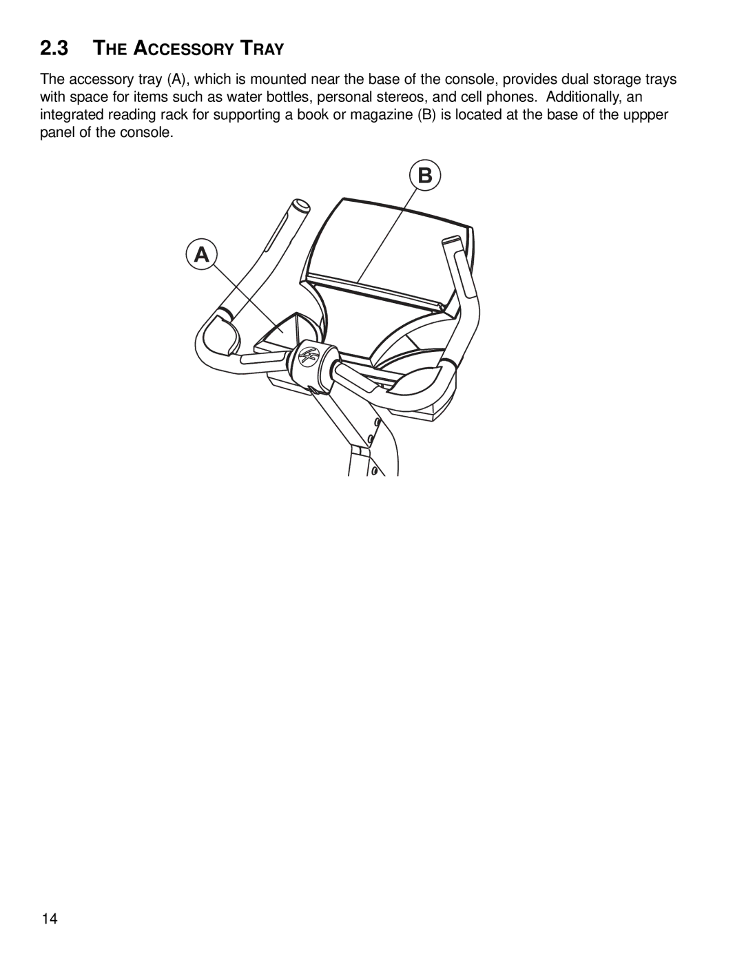 Life Fitness 95CI operation manual Accessory Tray 