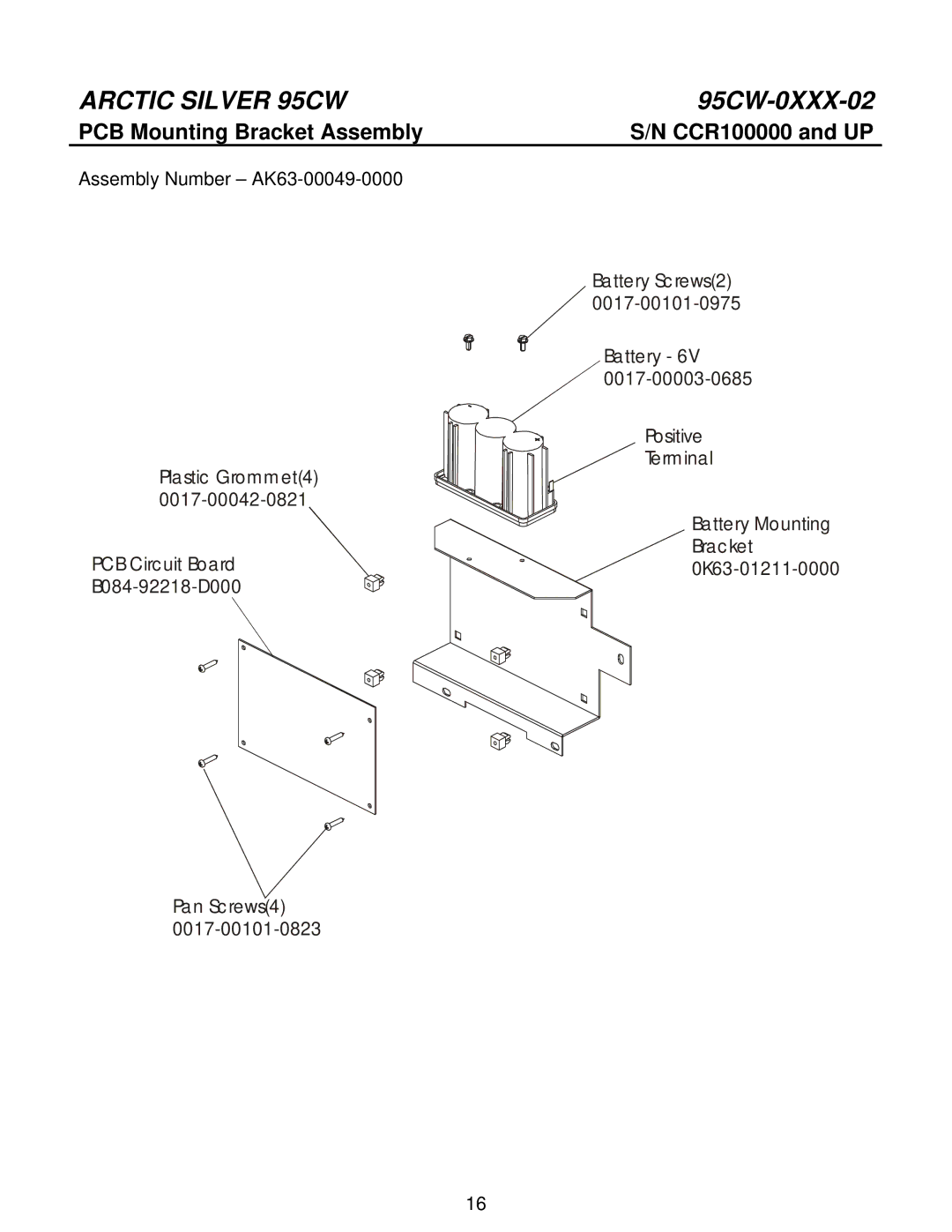 Life Fitness 95CW manual PCB Mounting Bracket Assembly 