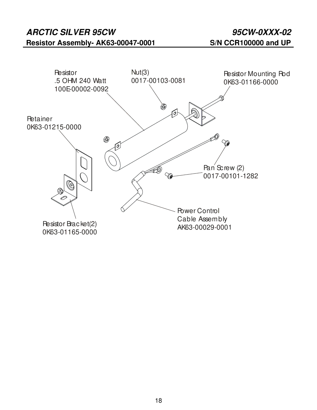 Life Fitness 95CW manual Resistor Assembly- AK63-00047-0001 