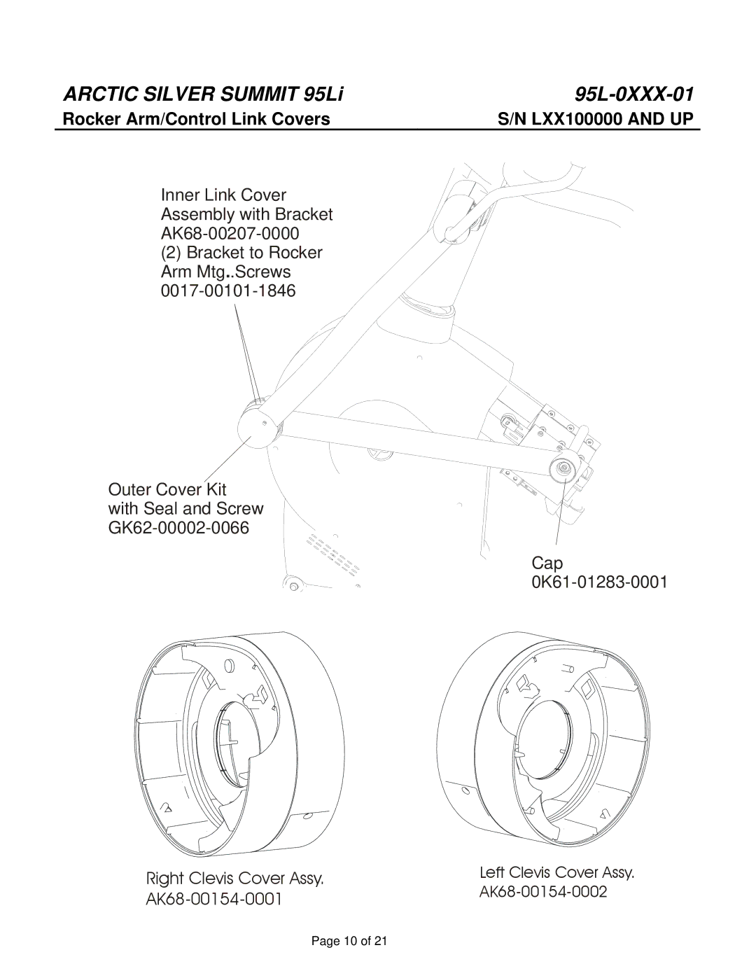 Life Fitness 95L manual Rocker Arm/Control Link Covers 