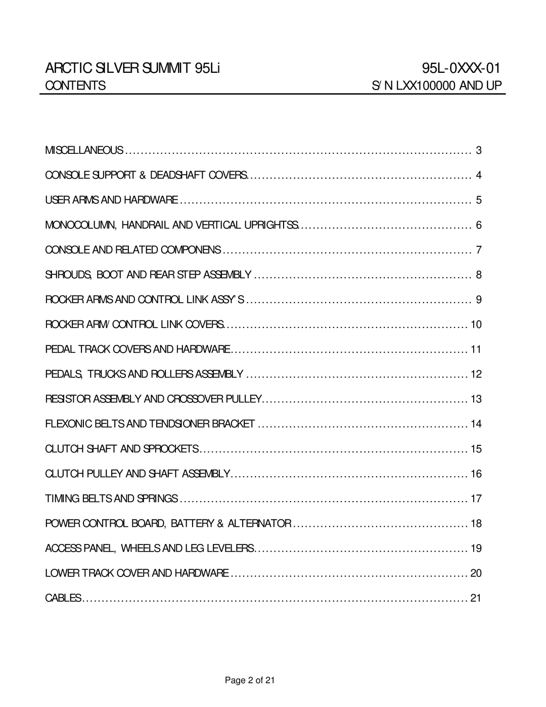 Life Fitness manual Arctic Silver Summit 95Li 95L-0XXX-01 