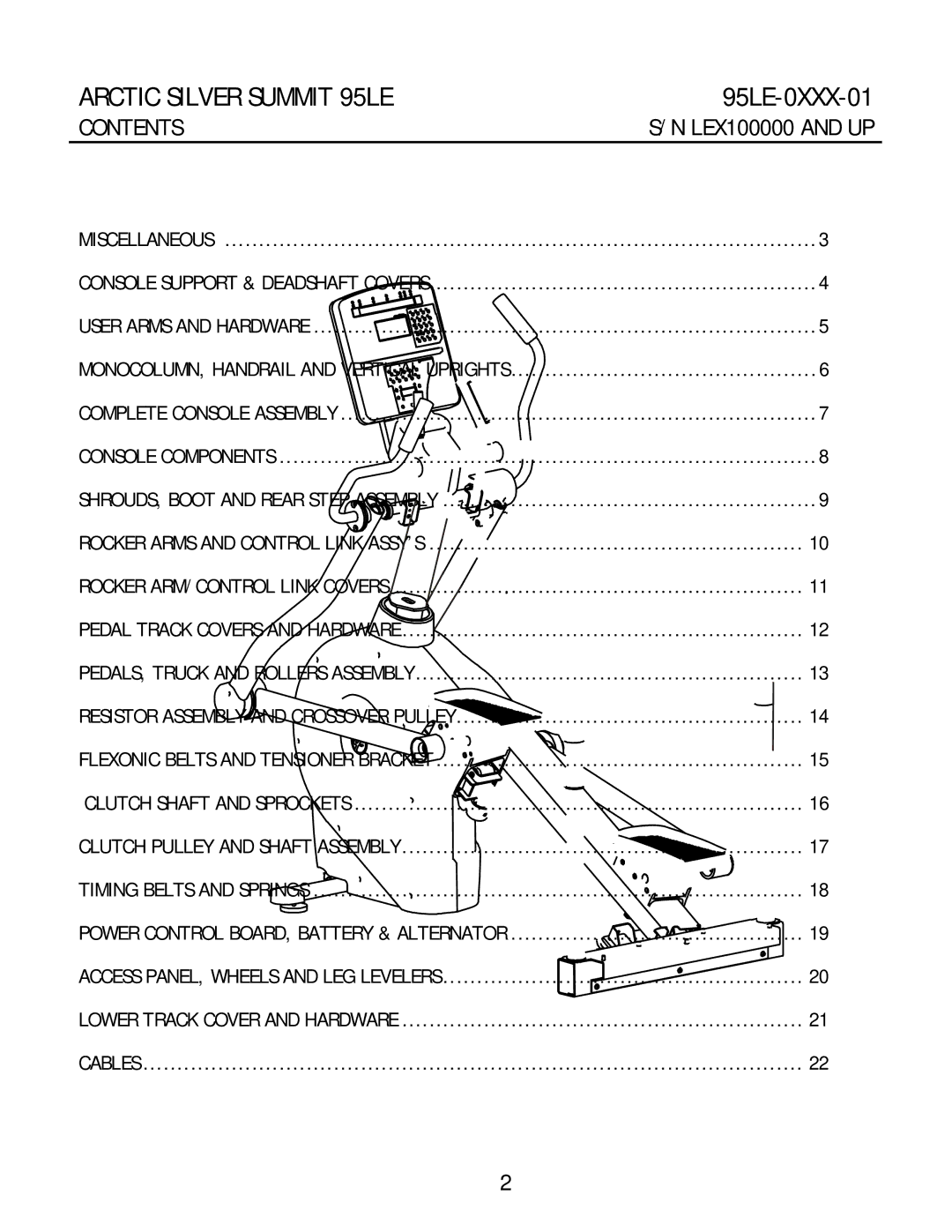 Life Fitness 95LE-0XXX-01 manual Arctic Silver Summit 95LE 