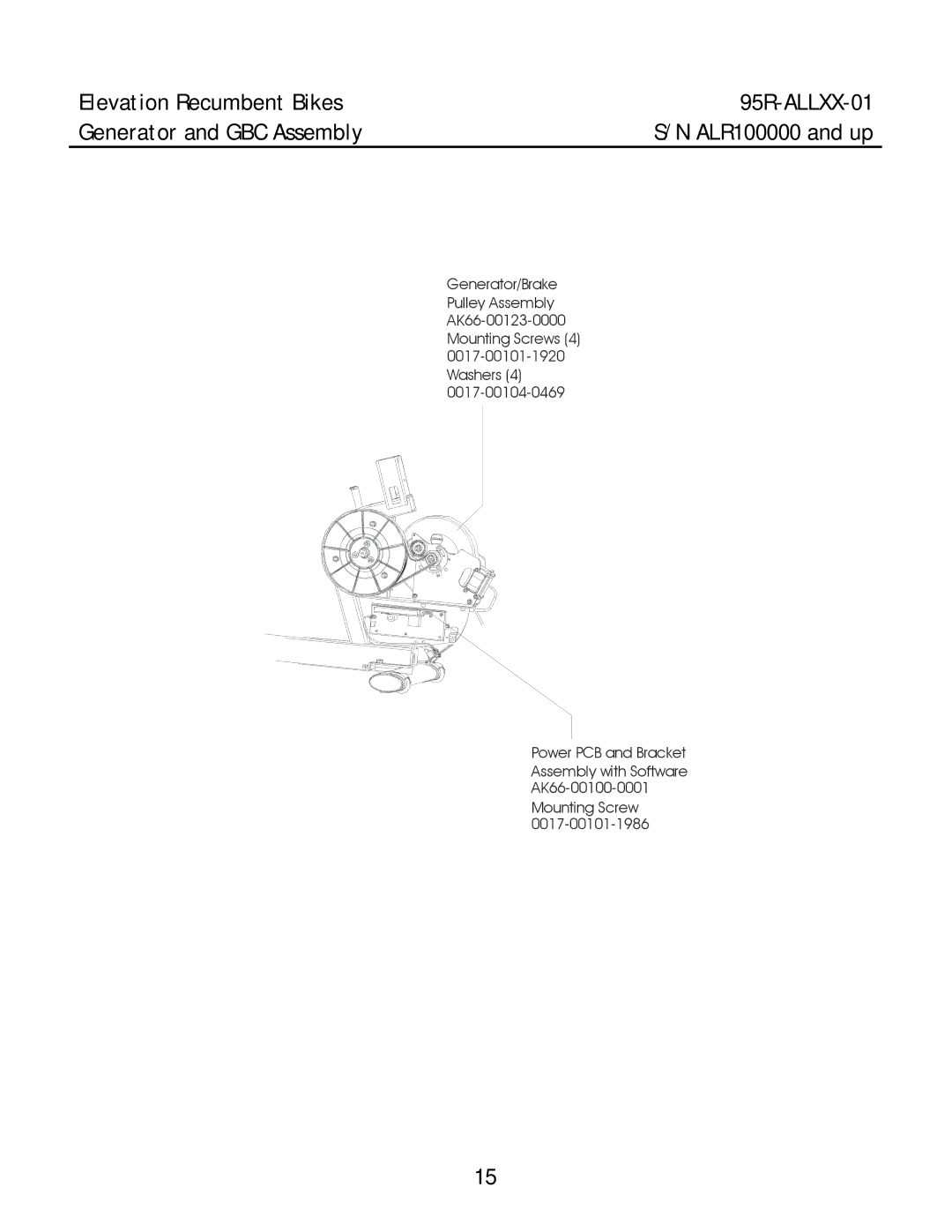 Life Fitness 95R-ALLXX-01 manual ALR100000 and up 