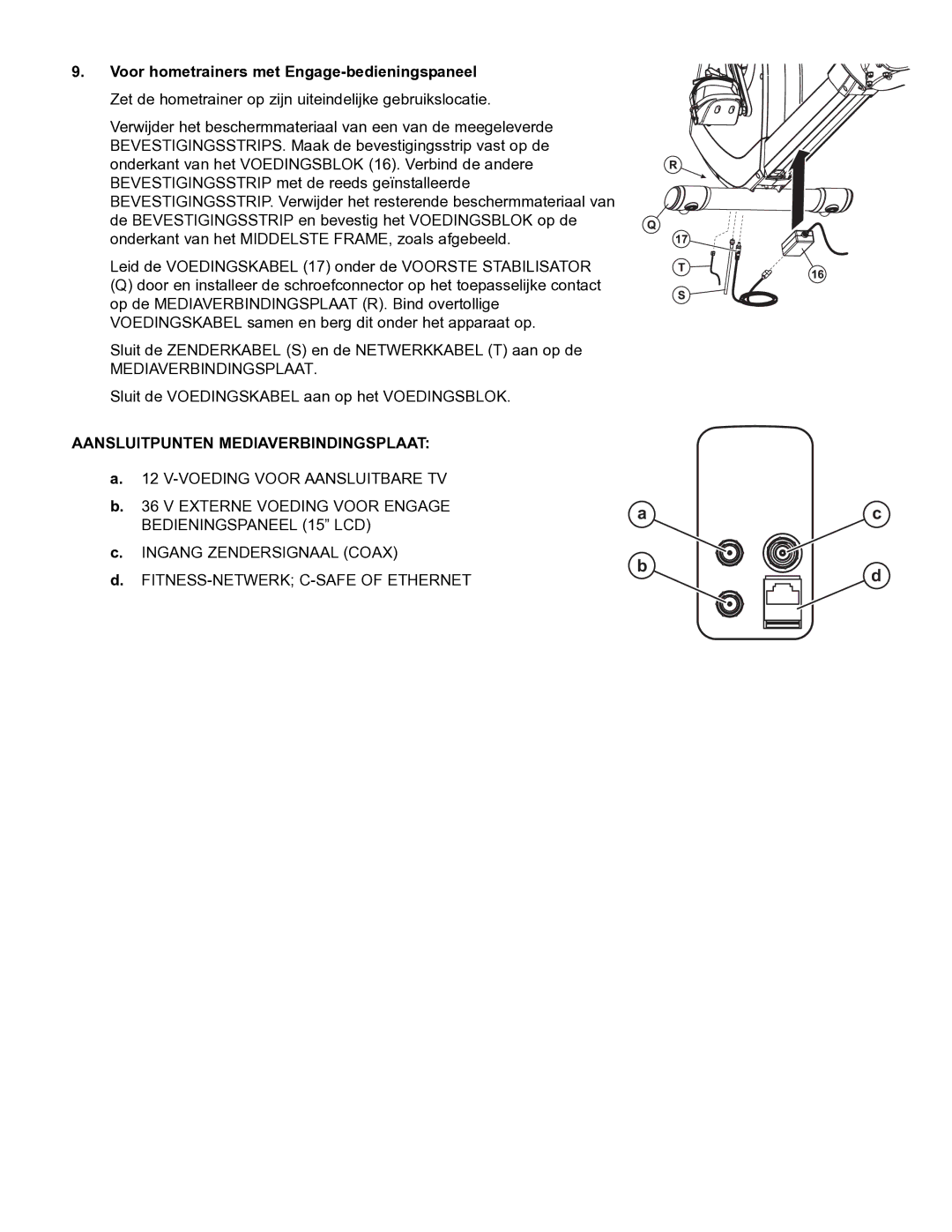 Life Fitness 95R manual Aansluitpunten Mediaverbindingsplaat 