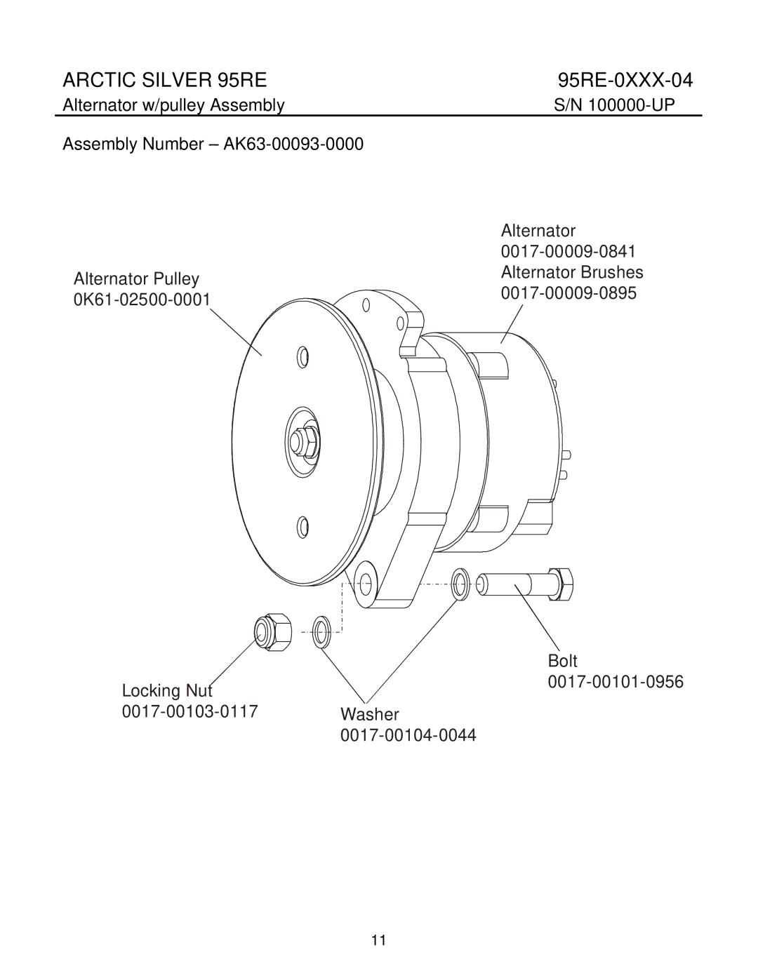 Life Fitness 95Re manual Alternator 