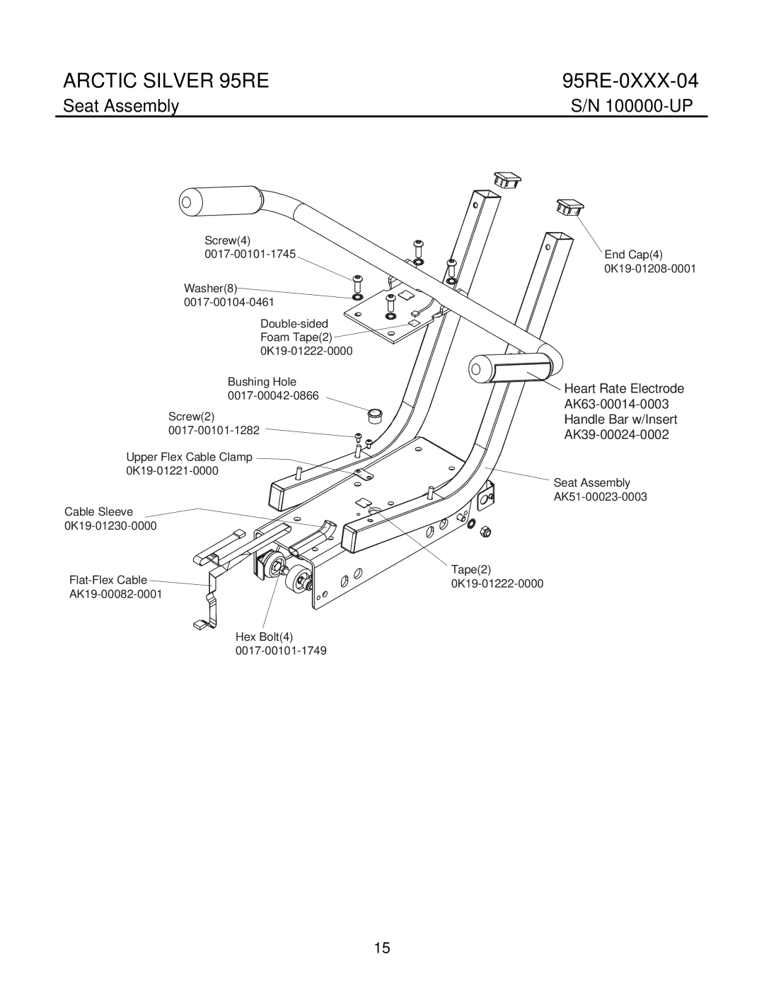 Life Fitness 95Re manual Seat Assembly 100000-UP 