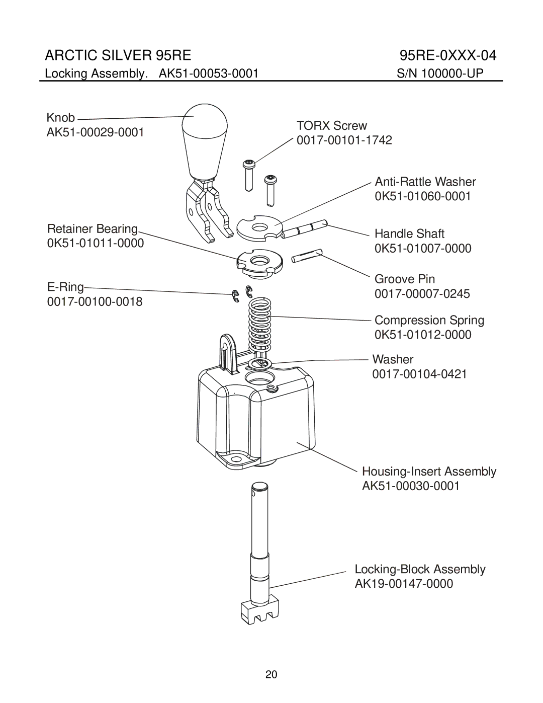 Life Fitness 95Re manual Locking Assembly. AK51-00053-0001 100000-UP 