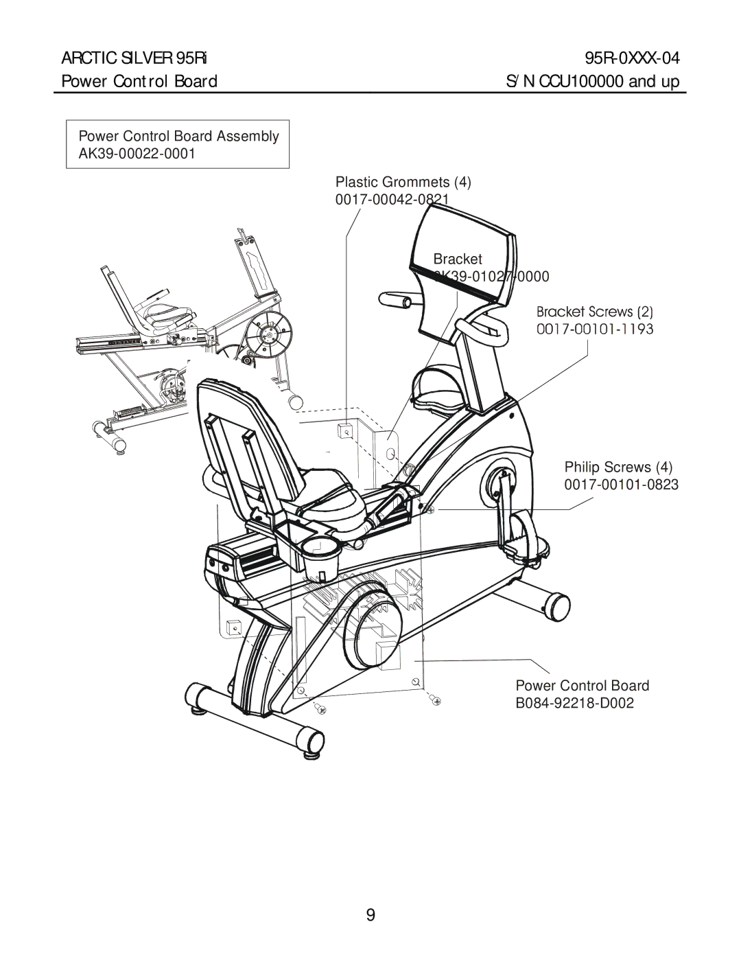 Life Fitness 95RI manual Arctic Silver 95Ri 95R-0XXX-04 Power Control Board 