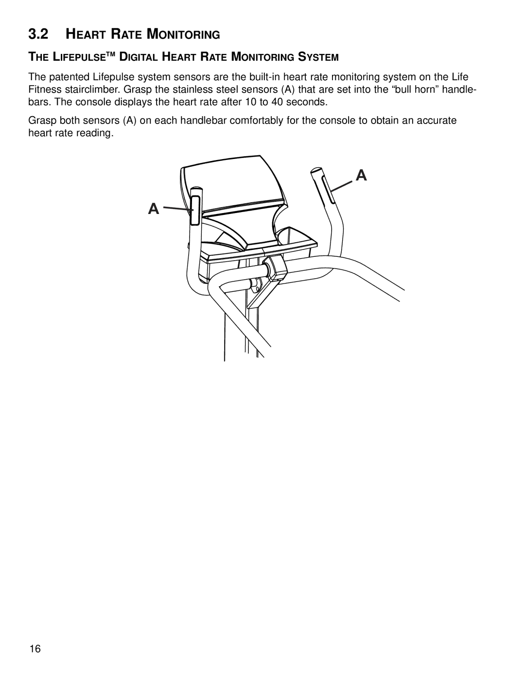 Life Fitness 95SI operation manual Heart Rate Monitoring 