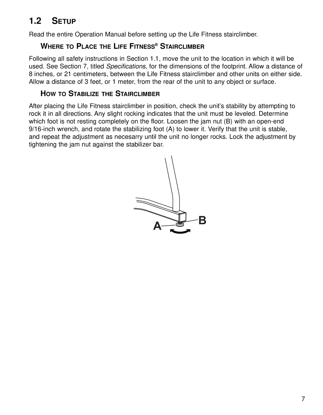 Life Fitness 95SI operation manual Setup 