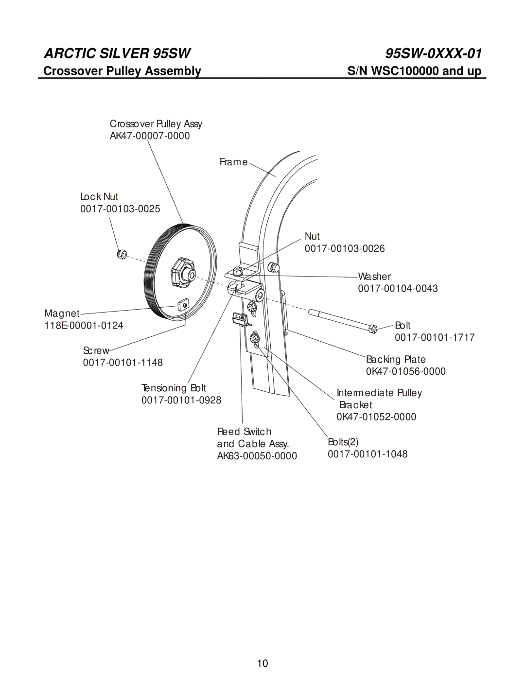 Life Fitness 95SW manual Crossover Pulley Assembly 