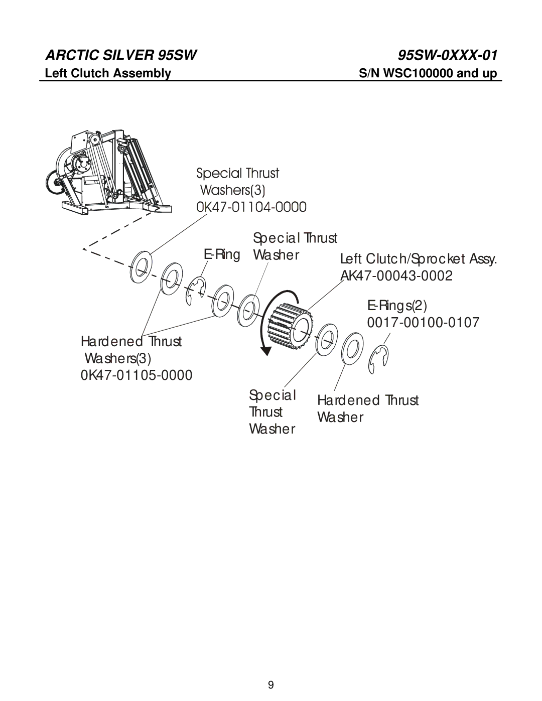 Life Fitness 95SW manual Left Clutch Assembly 