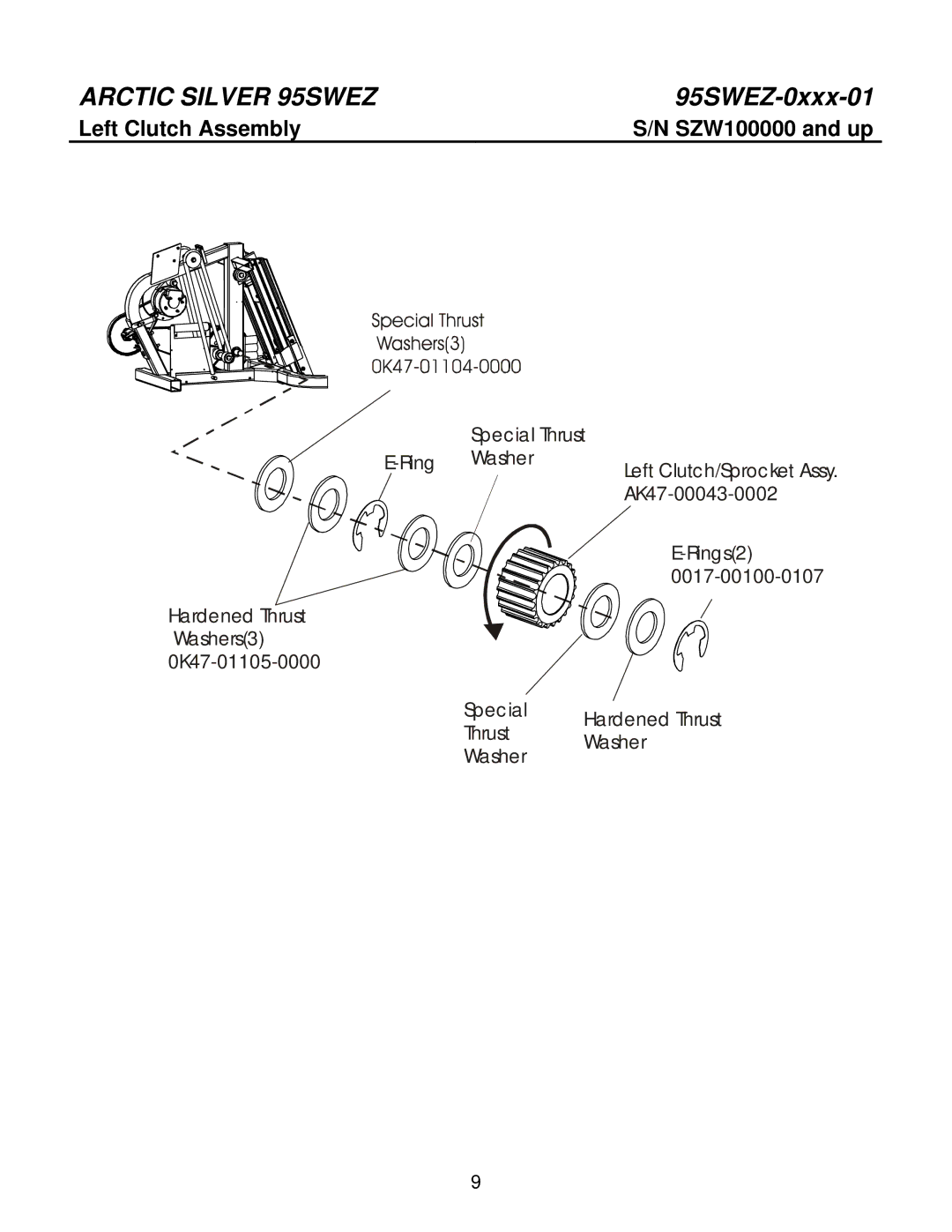 Life Fitness 95SWEZ manual Left Clutch Assembly 