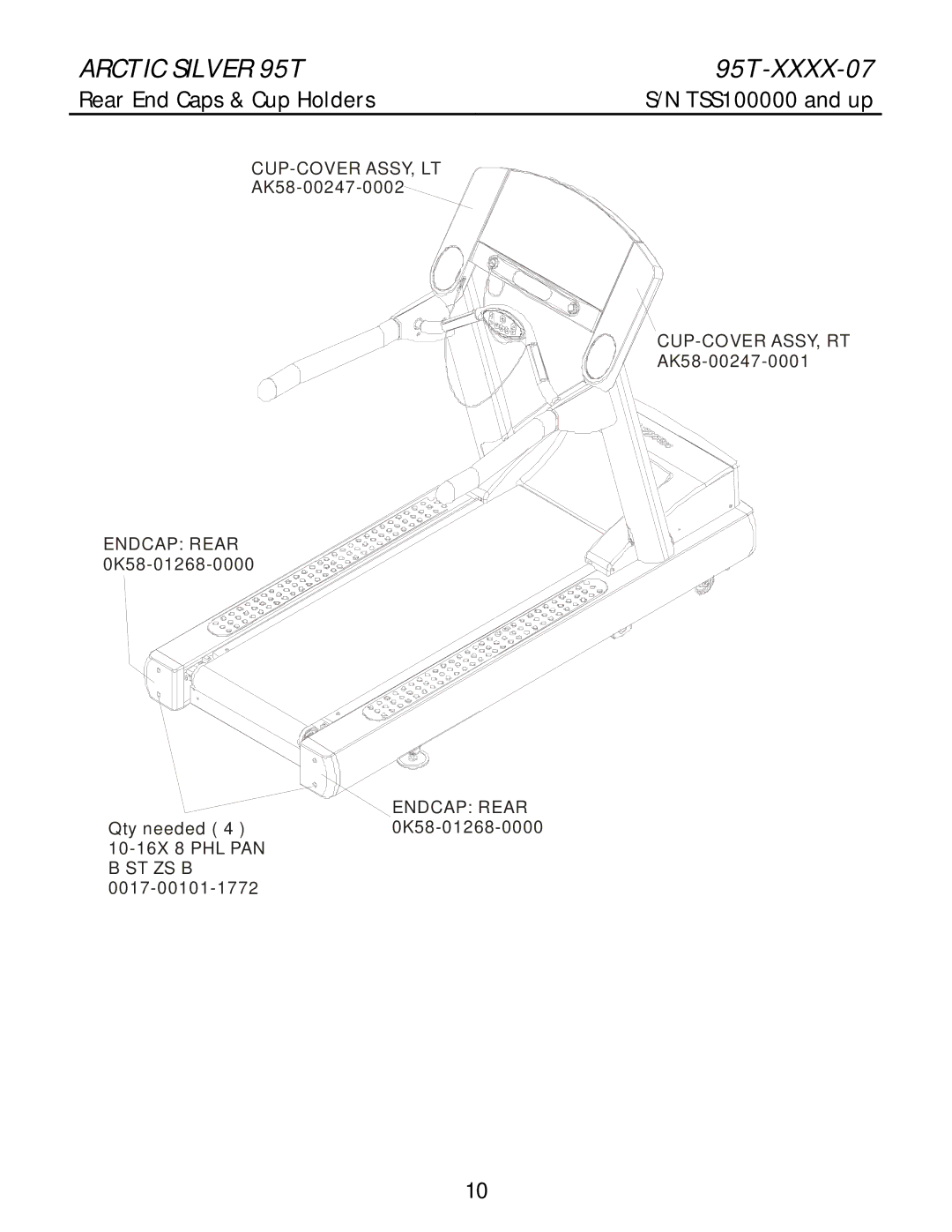 Life Fitness 95T-XXXX-07 manual Arctic Silver 95T 