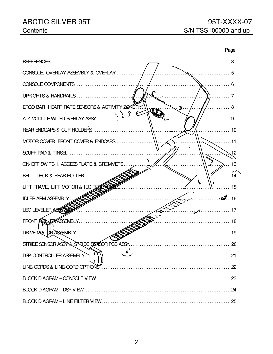 Life Fitness 95T-XXXX-07 manual Arctic Silver 95T, Contents 