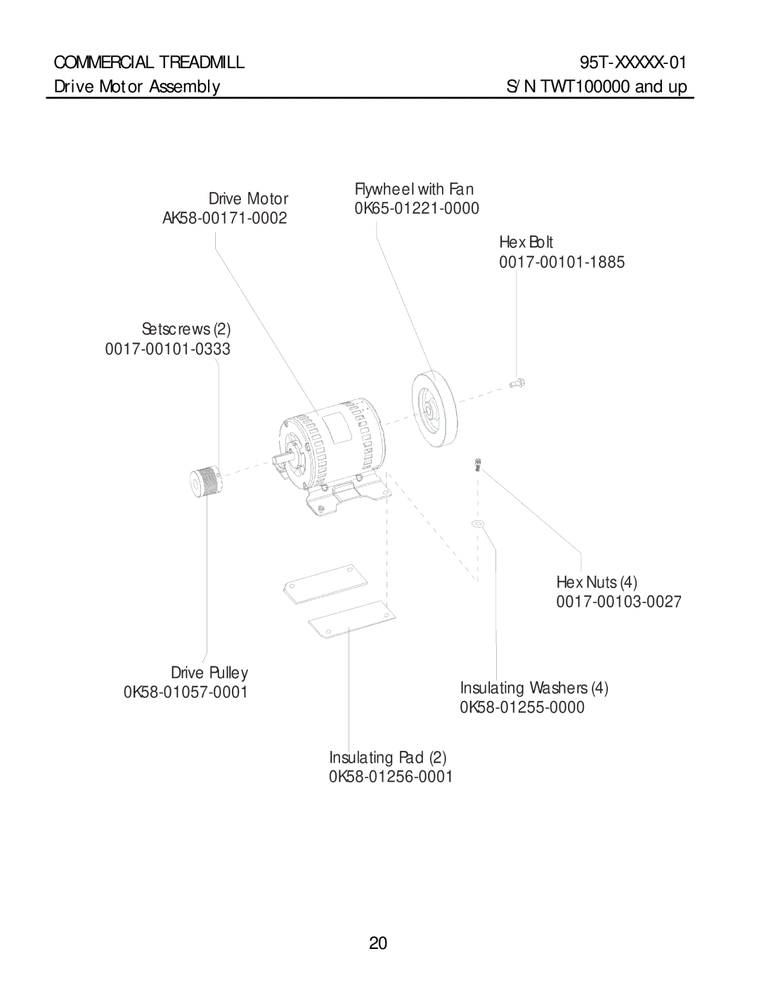 Life Fitness 95T-XXXXX-01 manual Drive Motor Assembly 