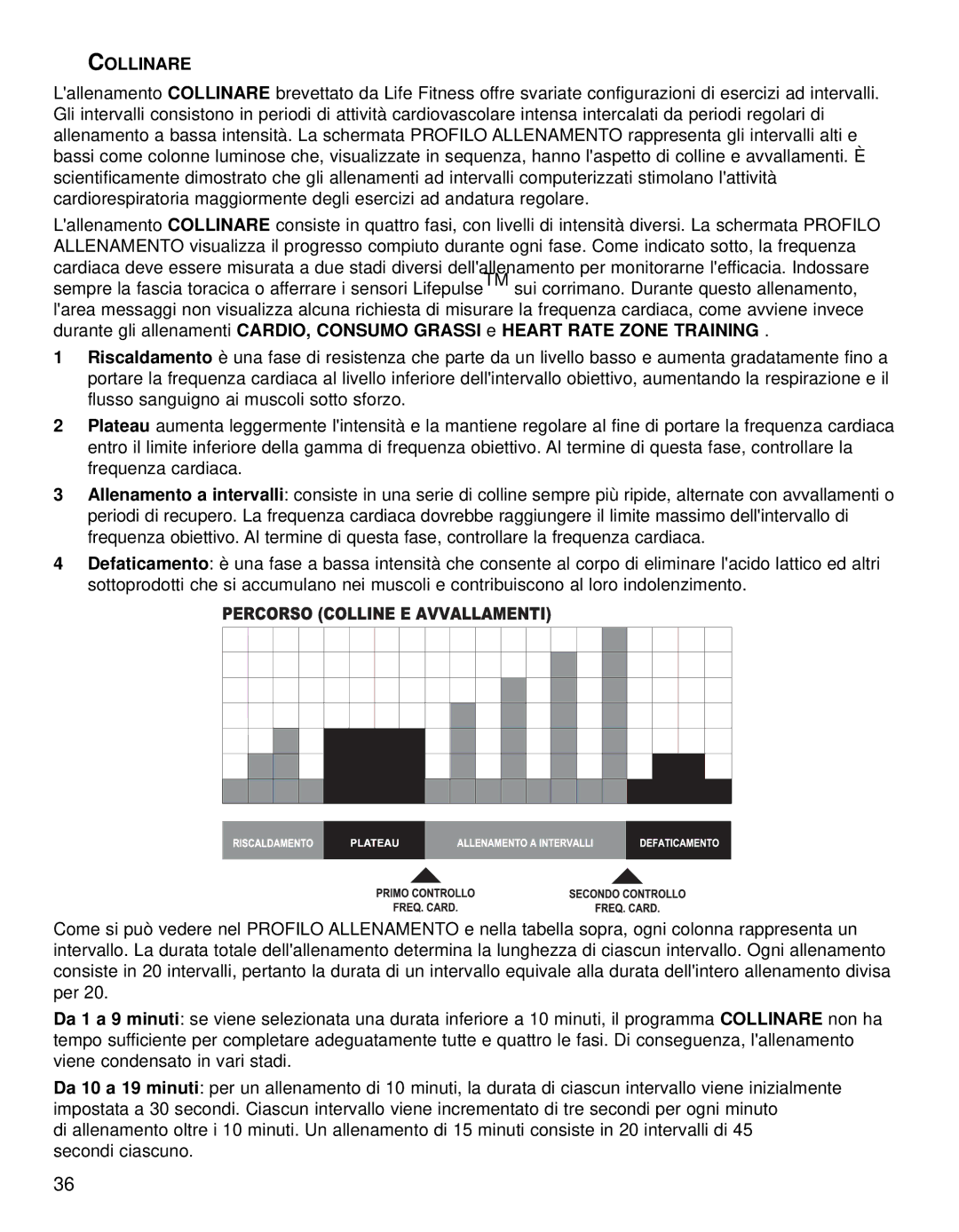 Life Fitness 95TE manual Collinare 