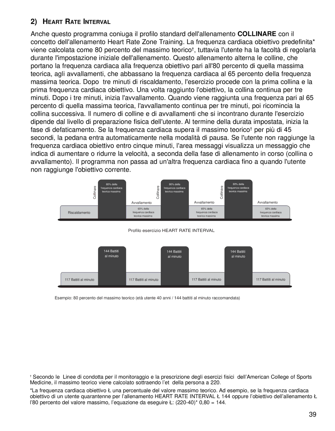 Life Fitness 95TE manual Heart Rate Interval, Collinare 