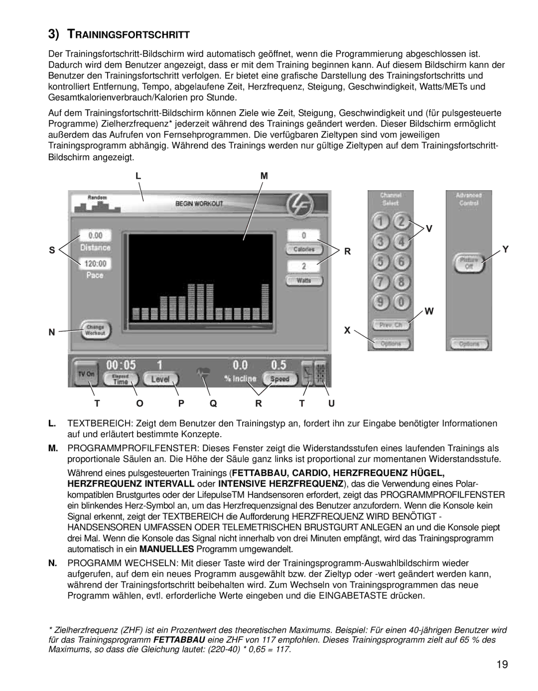 Life Fitness 95TE manual Trainingsfortschritt 