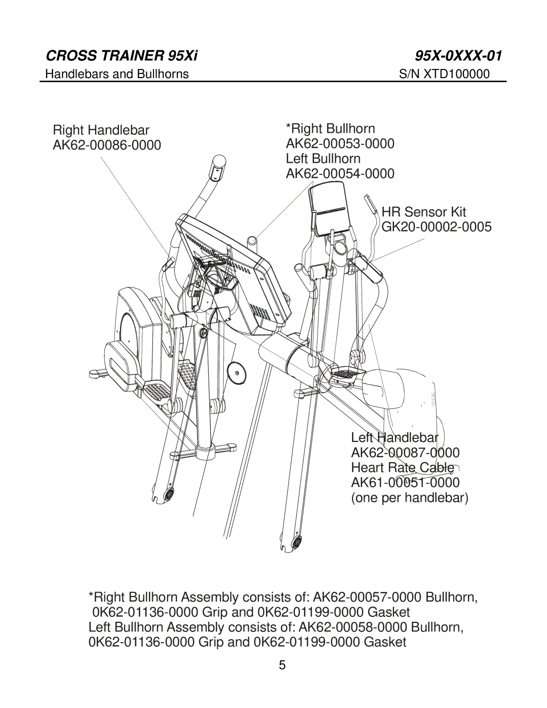 Life Fitness 95X-0XXX-01 manual Handlebars and Bullhorns 