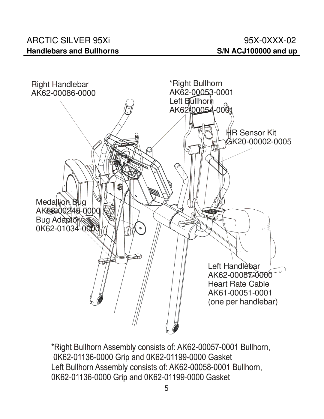 Life Fitness 95X-0XXX-02 manual Handlebars and Bullhorns 