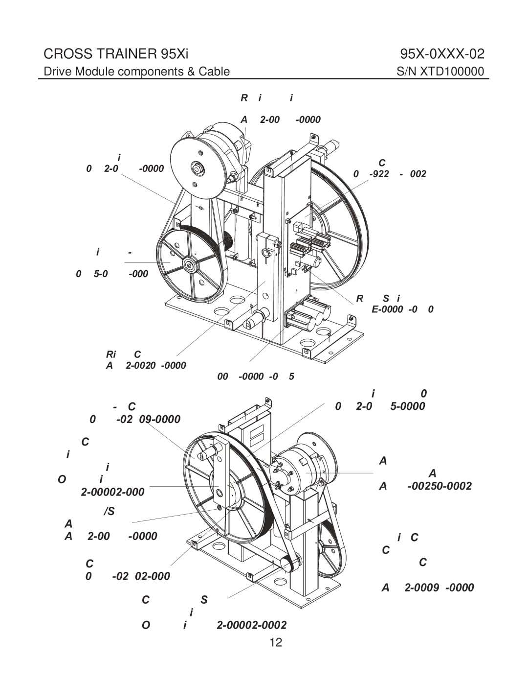 Life Fitness 95X-0XXX-02 manual Drive Module components & Cable 