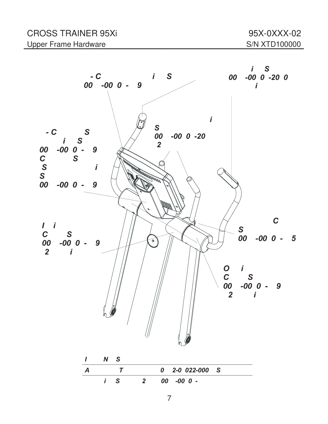 Life Fitness 95X-0XXX-02 manual Console Mounting Screws 