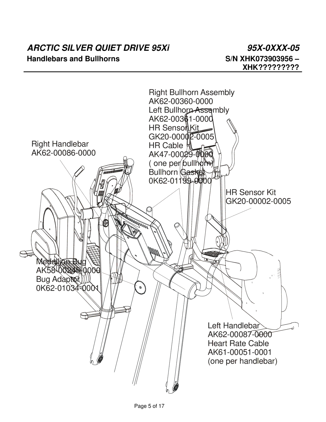 Life Fitness 95X-0XXX-05 manual Handlebars and Bullhorns 