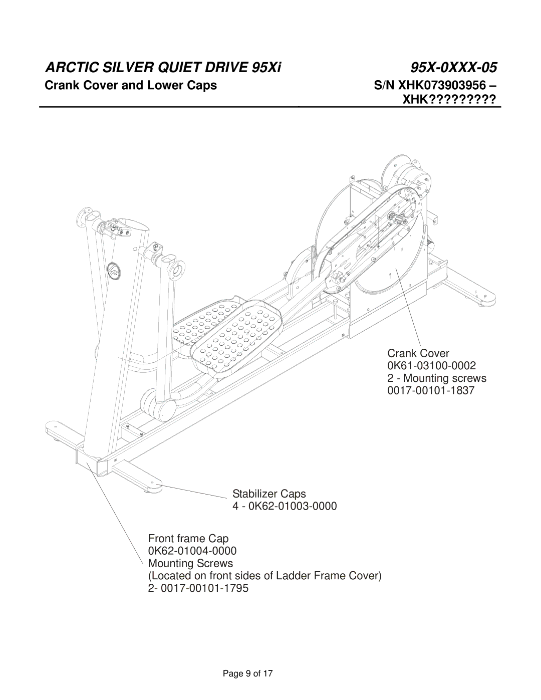 Life Fitness 95X-0XXX-05 manual Crank Cover and Lower Caps 