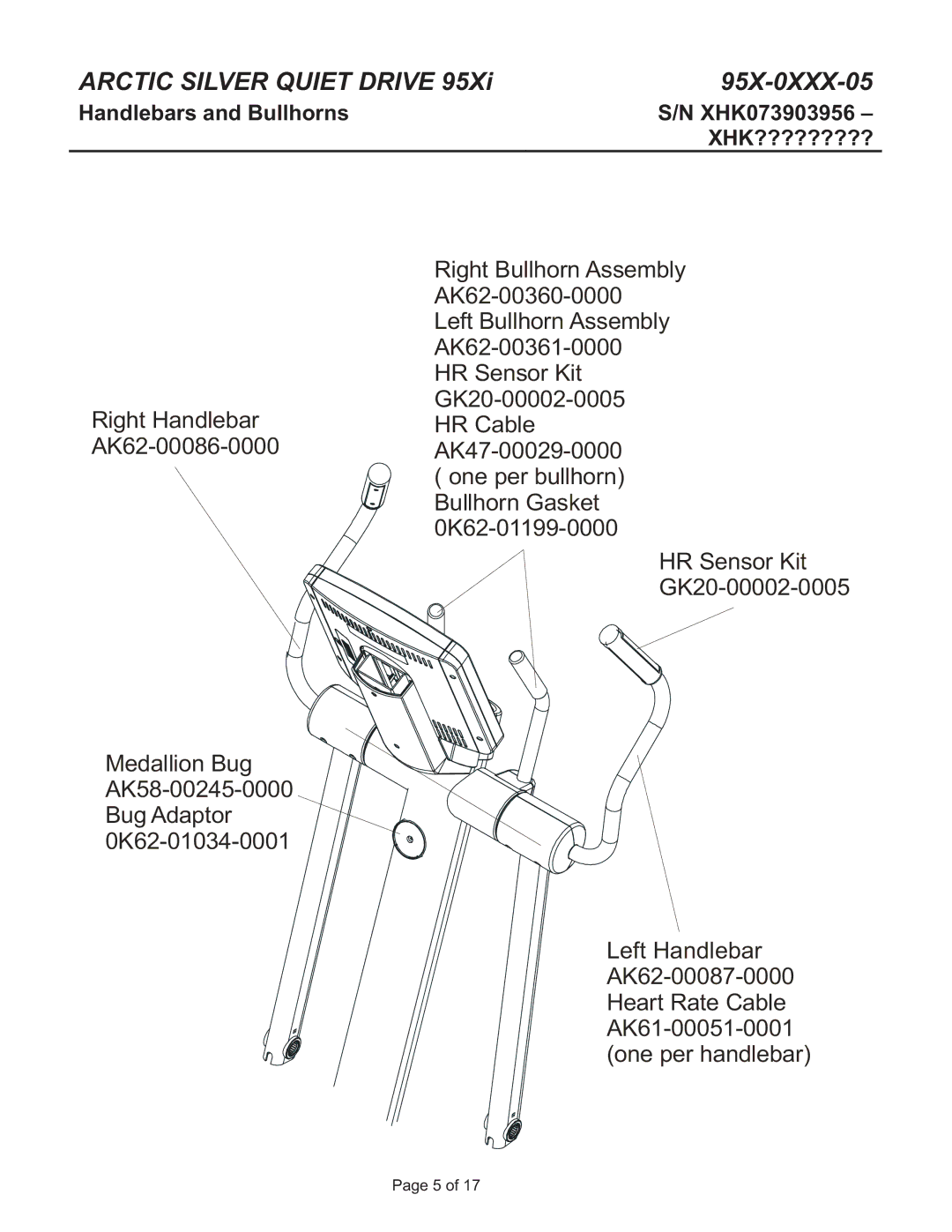 Life Fitness 95X-0XXX-05 manual Handlebars and Bullhorns 